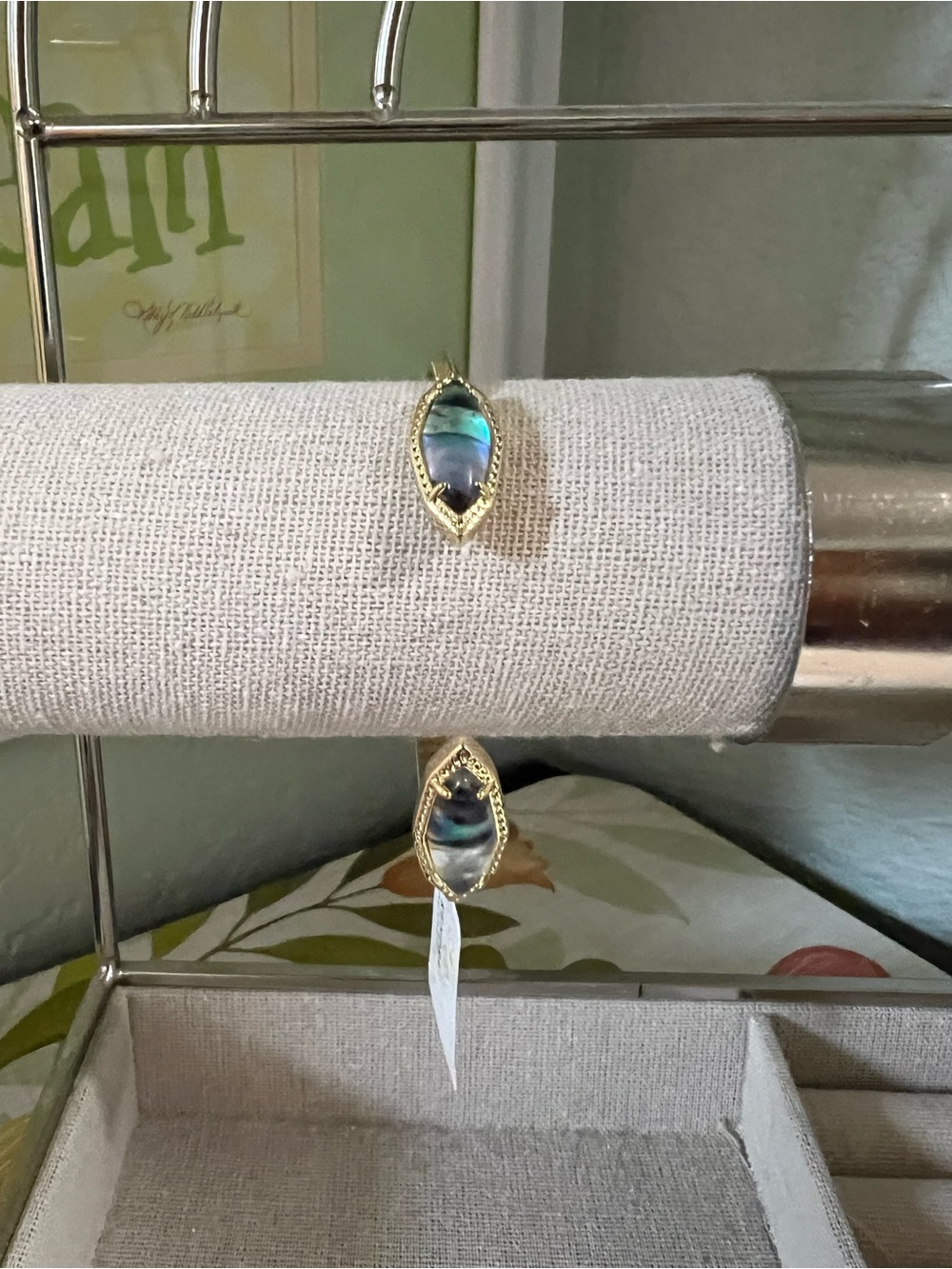 NWT Kendra Scott Gold Abalone Ophelia Teardrop Cuff Bracelet #KSBR